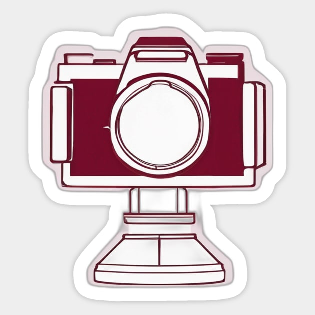 Vintage Camera Silhouette T-Shirt Design No. 869 Sticker by cornelliusy